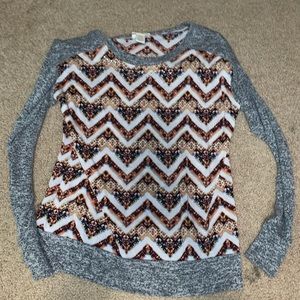 Gray chevron long sleeve